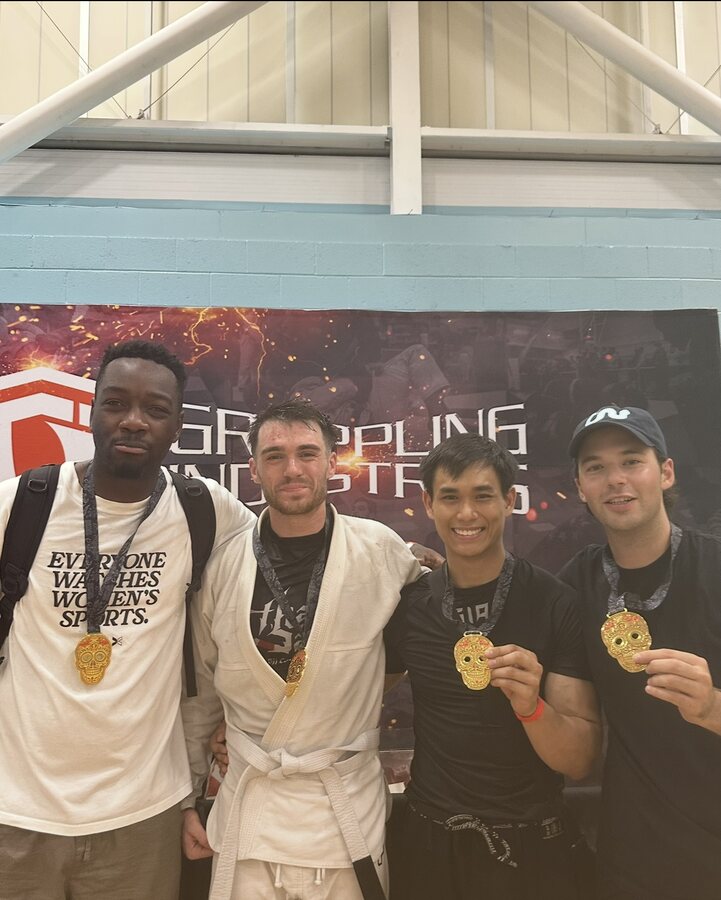 Van with other medalists at Grappling Industries London